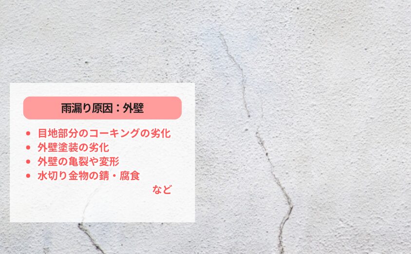 外壁の雨漏り原因