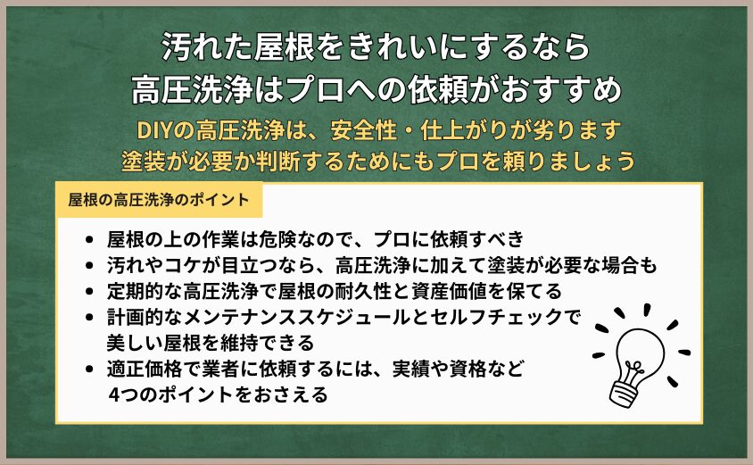 屋根の高圧洗浄