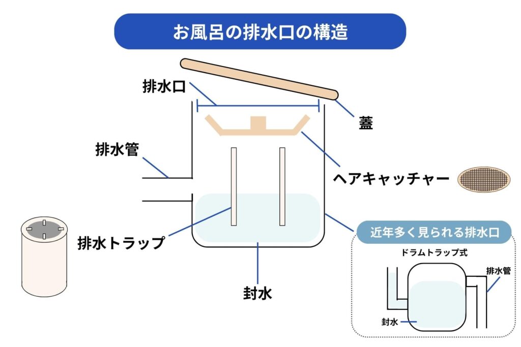お風呂の排水口の構造