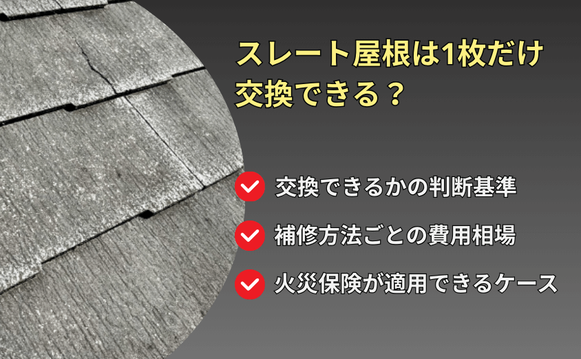 スレート屋根は1枚だけ交換できる？アイキャッチ