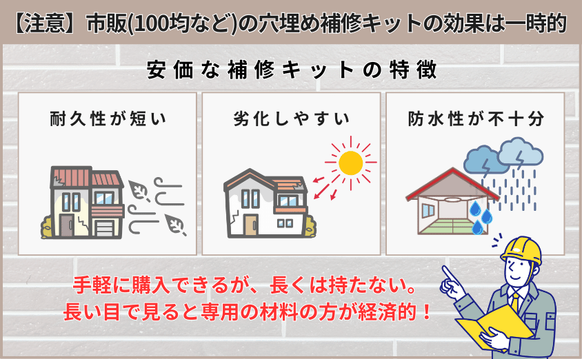 外壁　穴埋め　100均
