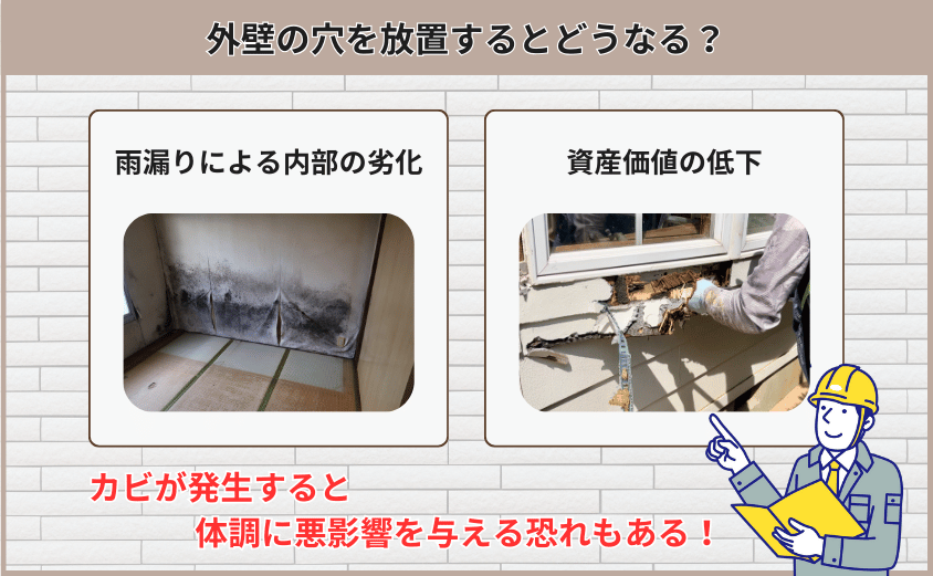 外壁　穴　放置
