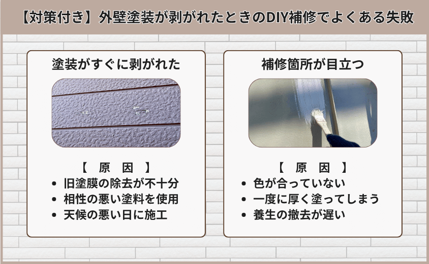 外壁塗装剥がれ 補修 diy 失敗