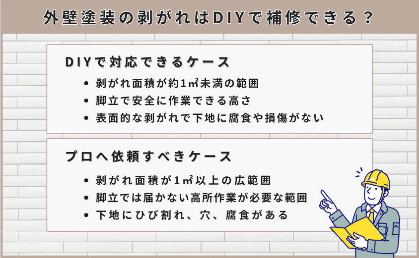 外壁塗装剥がれ 補修 diy できる?