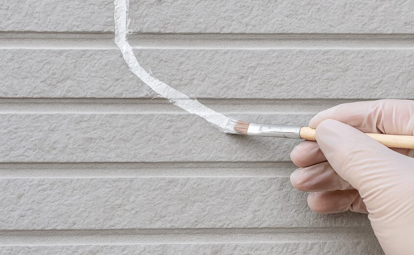 タッチアップ塗装　サイディング　ひび割れ