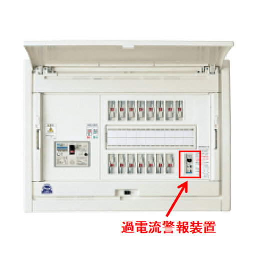 過電流警報装置付き分電盤