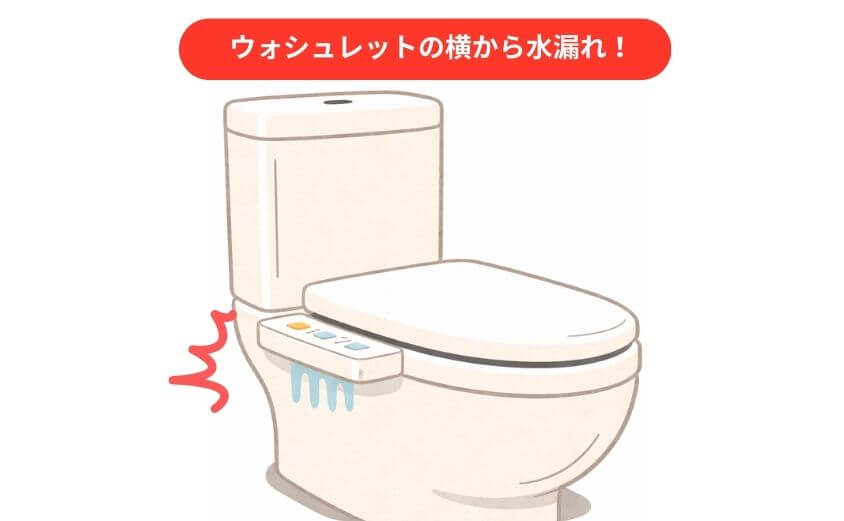 ウォシュレットの横から水漏れ