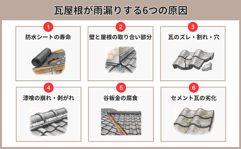 原因 瓦屋根 雨漏り