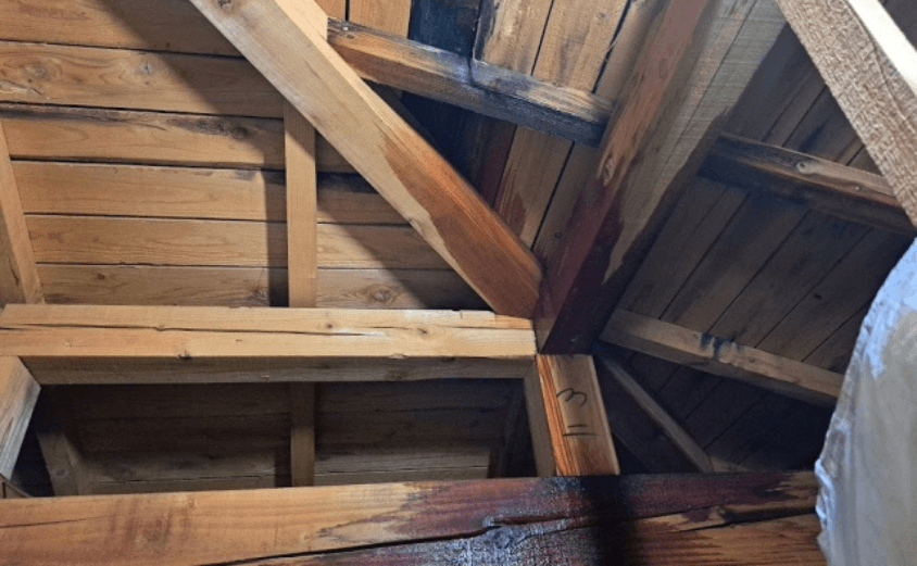 屋根裏 瓦屋根 雨漏り