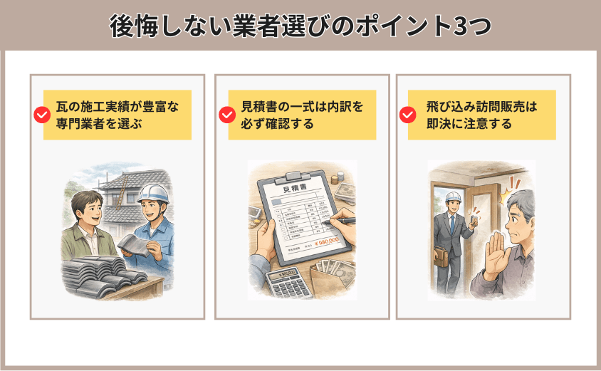 業者選び 瓦屋根 雨漏り
