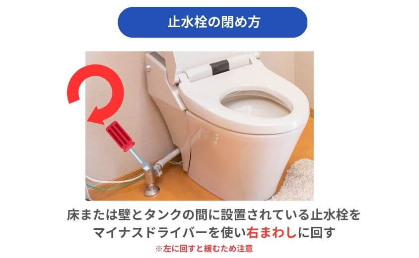 トイレの止水栓の閉め方