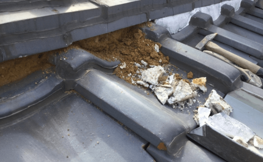 漆喰 瓦屋根 雨漏り