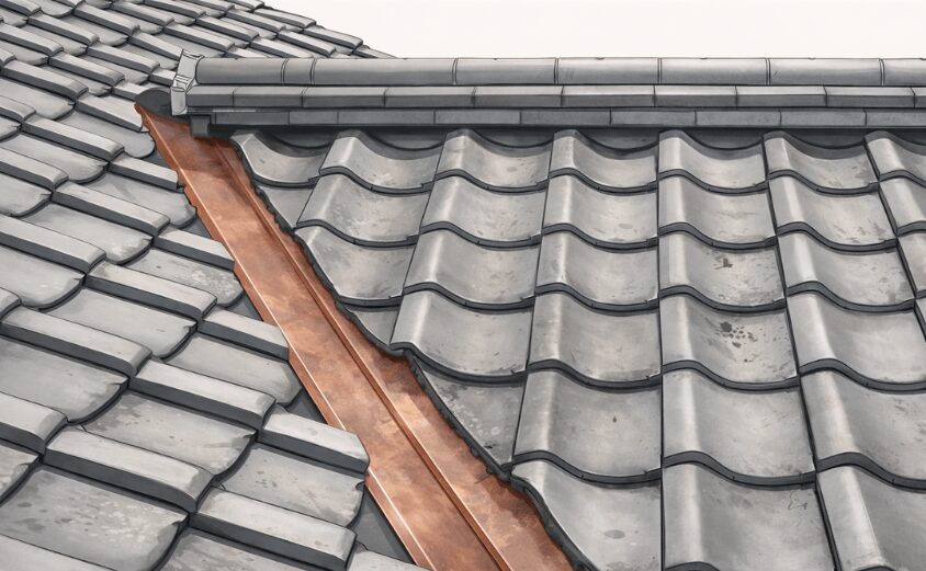 谷板金 瓦屋根 雨漏り