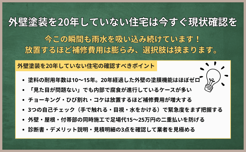 外壁塗装 20年 してない