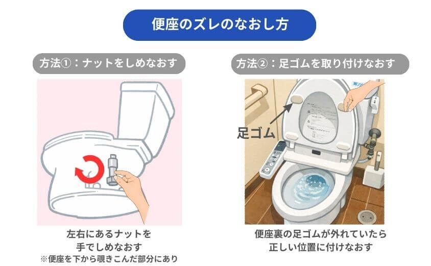ウォシュレット本体のズレのなおし方