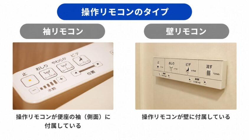 ウォシュレットの操作リモコンの種類